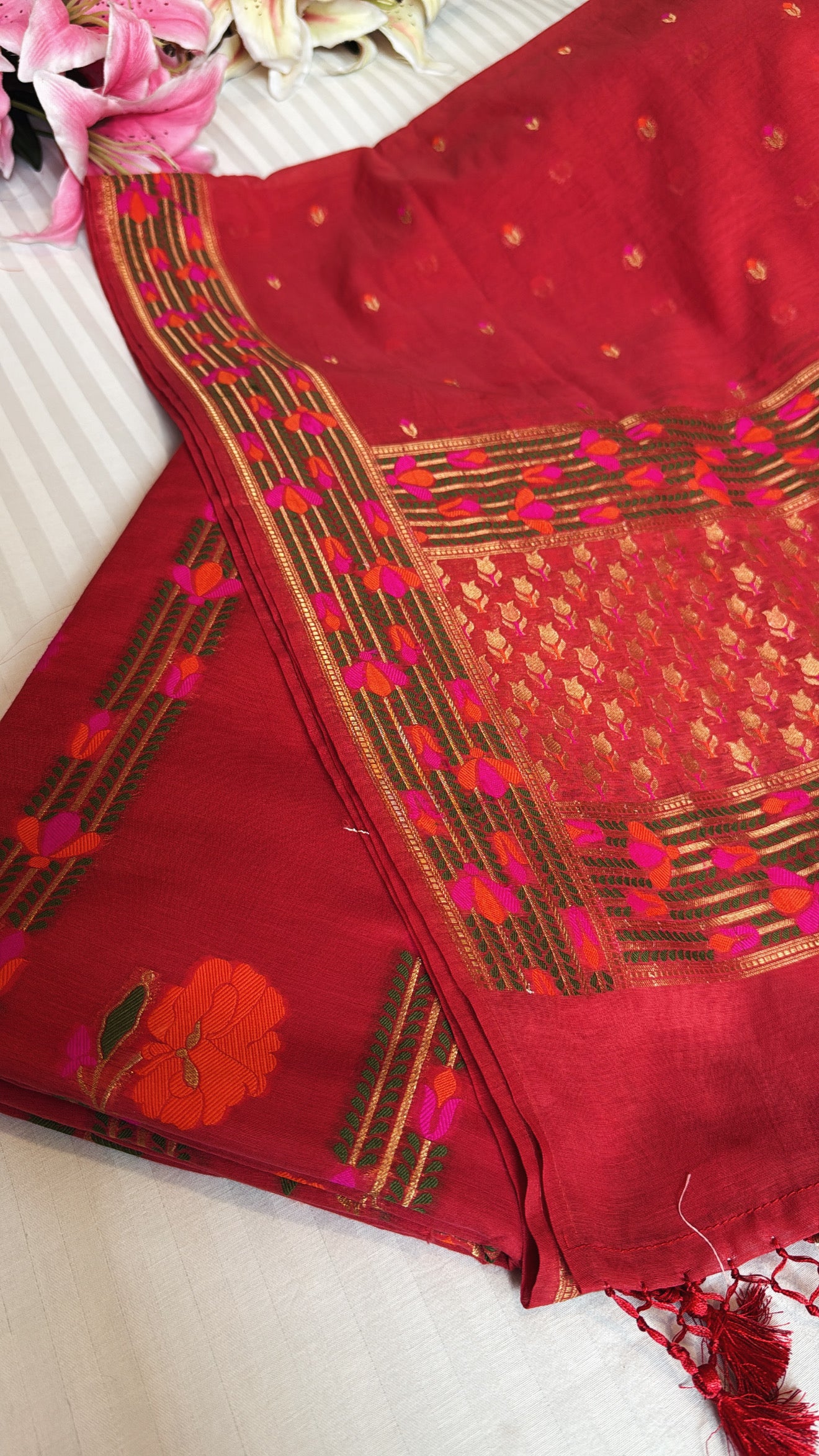 Banarasi cotton silk meenakari kadhwa suit set
